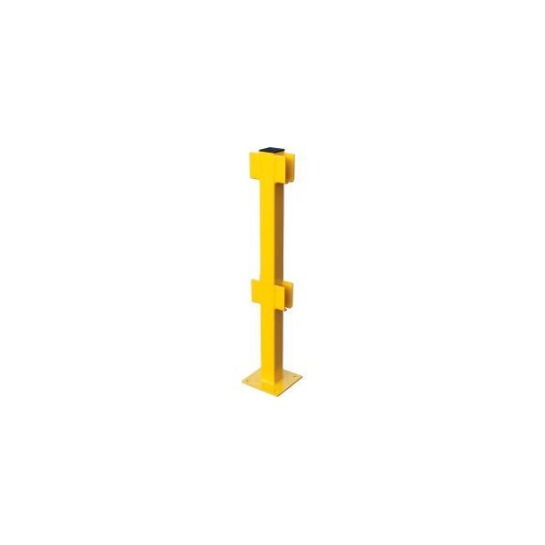 Global Equipment Global Industrial„¢ Steel Lift-Out Guard Rail In-Line Post, Double-Rail, 42"H, Yellow 708440